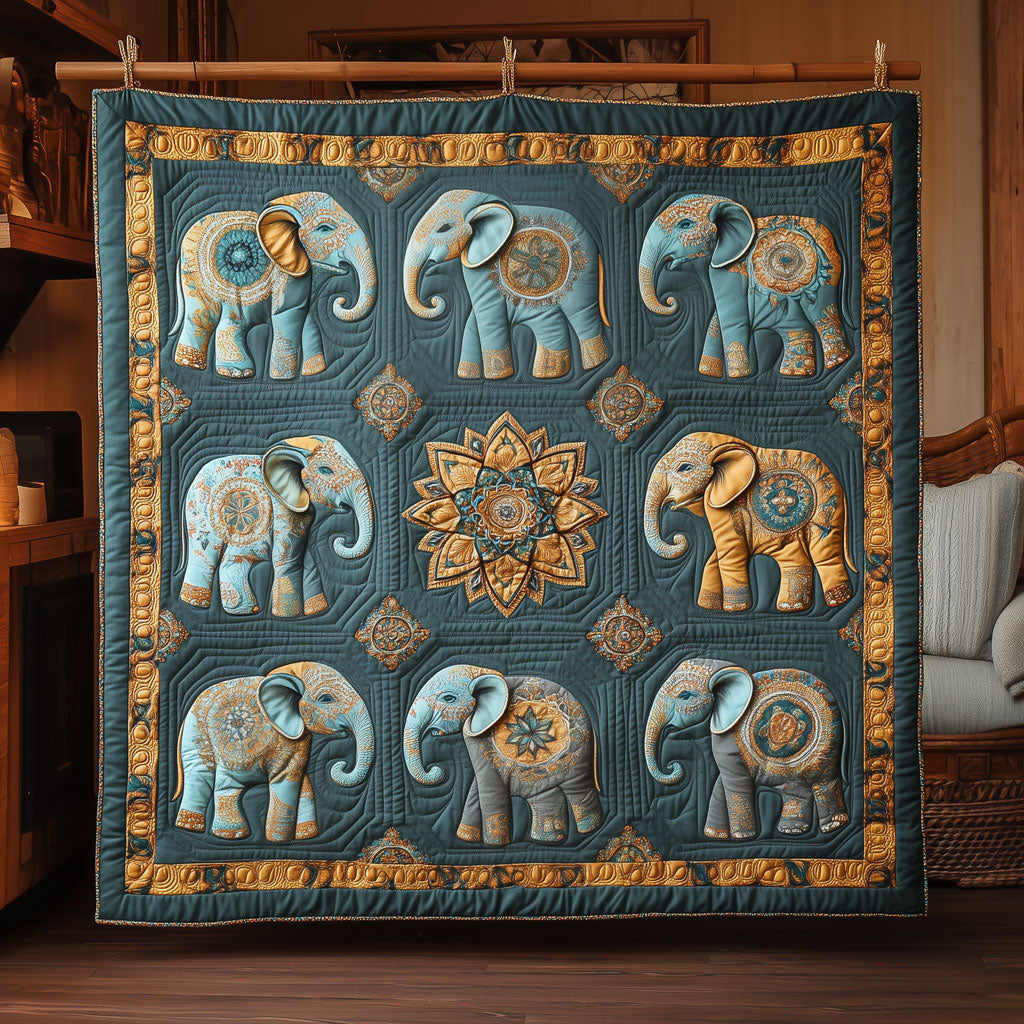 Nine Sacred Elephant Quilt Premium Quilt Blanket to Enhance Bedroom Comfort