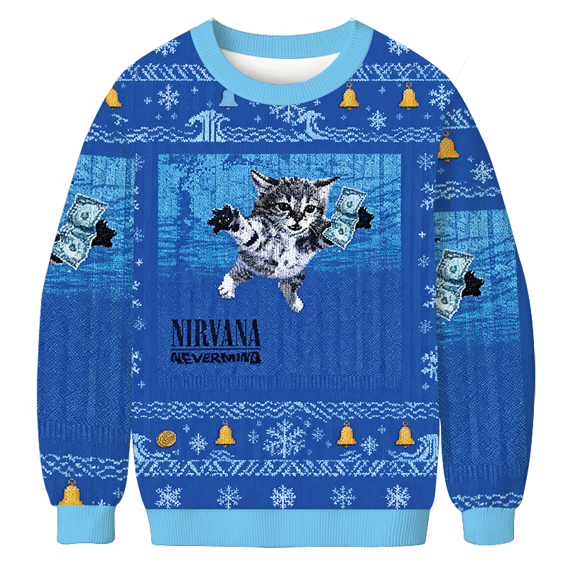 Nirvana Band Cat Christmas Ugly Sweatshirt Funny Xmas Party Outfit Gift Ideas Nirvana Band Cat Christmas Ugly Sweatshirt Funny Xmas Party Outfit Gift Ideas