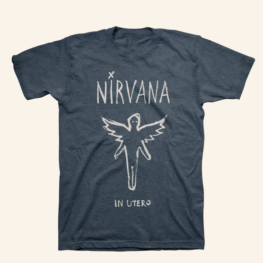 Nirvana Merch In Utero Brush T-Shirt Gift Ideas For Father