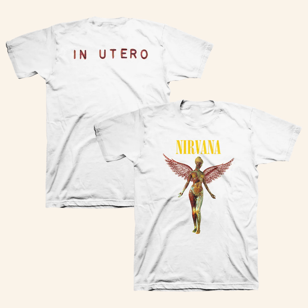 Nirvana Merch In Utero White T-Shirt Best Christmas Gifts For Husband Nirvana Merch In Utero White T-Shirt Best Christmas Gifts For Husband