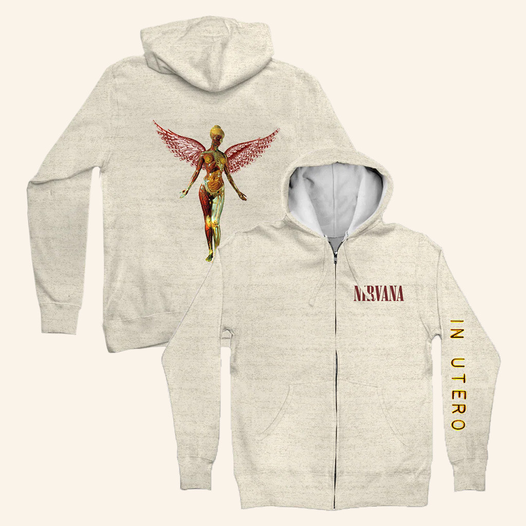 Nirvana Merch In Utero Zip Hoodie Best Christmas Gifts For Boyfriend Nirvana Merch In Utero Zip Hoodie Best Christmas Gifts For Boyfriend