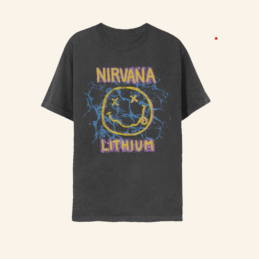 Nirvana Merch Lithium Smiley T-Shirt Gifts For Girlfriend Nirvana Merch Lithium Smiley T-Shirt Gifts For Girlfriend
