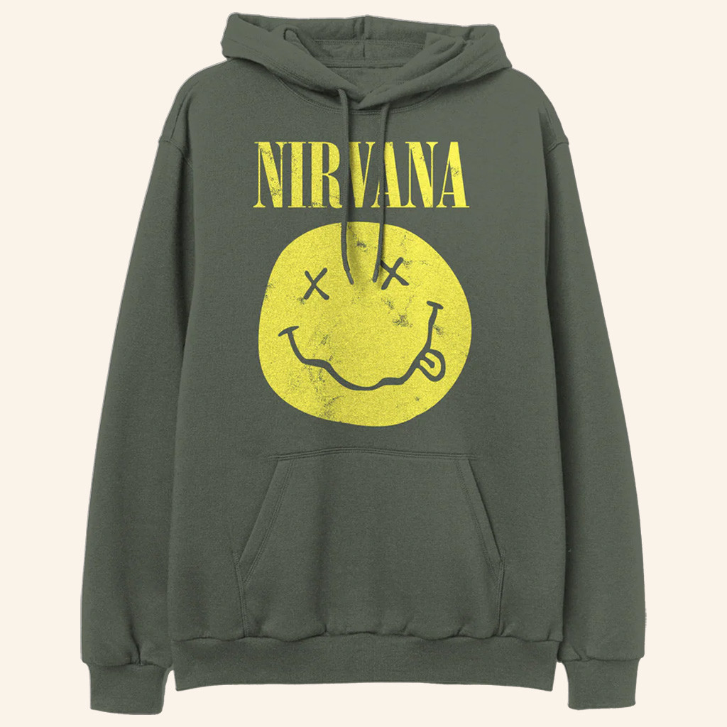 Nirvana Merch Nirvana Smiley Hoodie Christmas Present Ideas For Best Friend