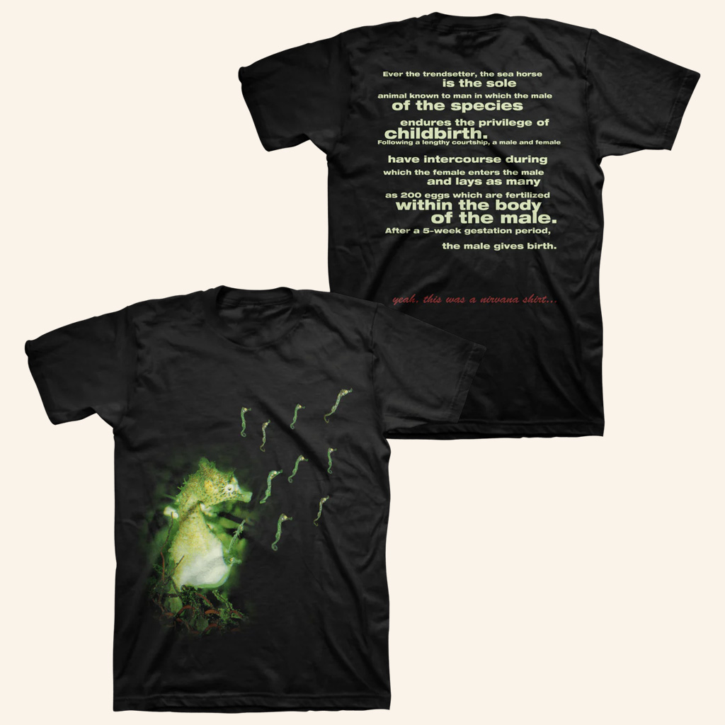 Nirvana Merch Seahorse Black T-Shirt Unique Christmas Gifts For Men Nirvana Merch Seahorse Black T-Shirt Unique Christmas Gifts For Men