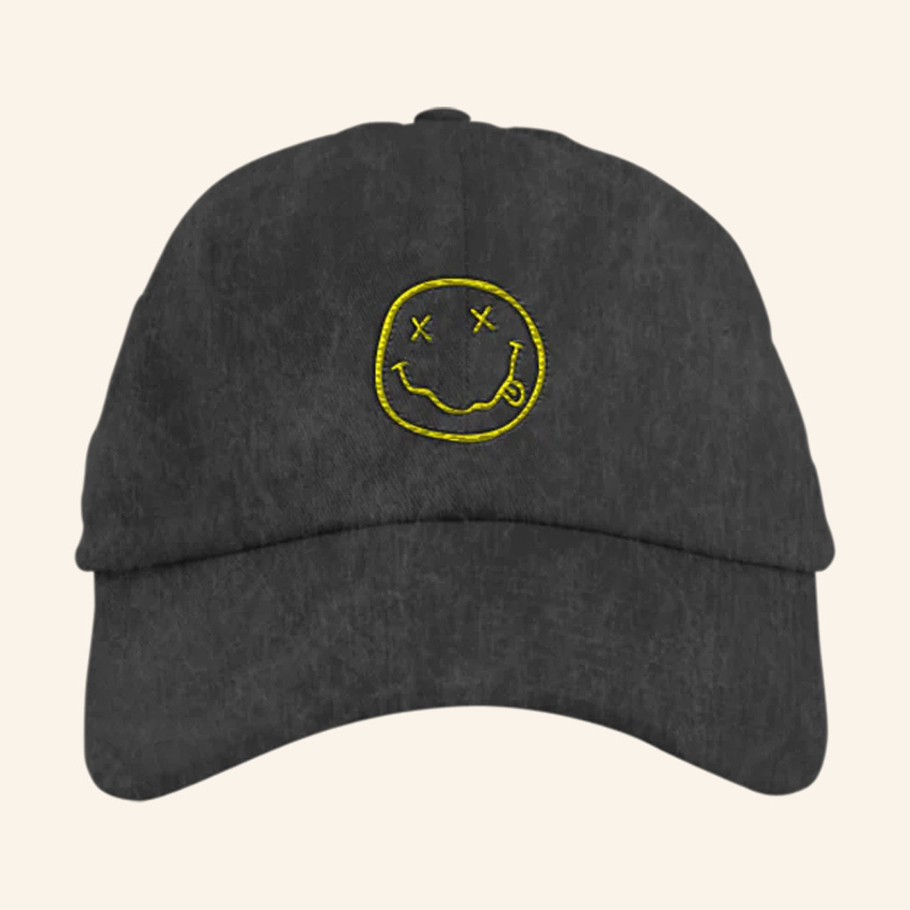 Nirvana Merch Smiley Logo Embroidered Hat Christmas Gifts For Boyfriend Nirvana Merch Smiley Logo Embroidered Hat Christmas Gifts For Boyfriend