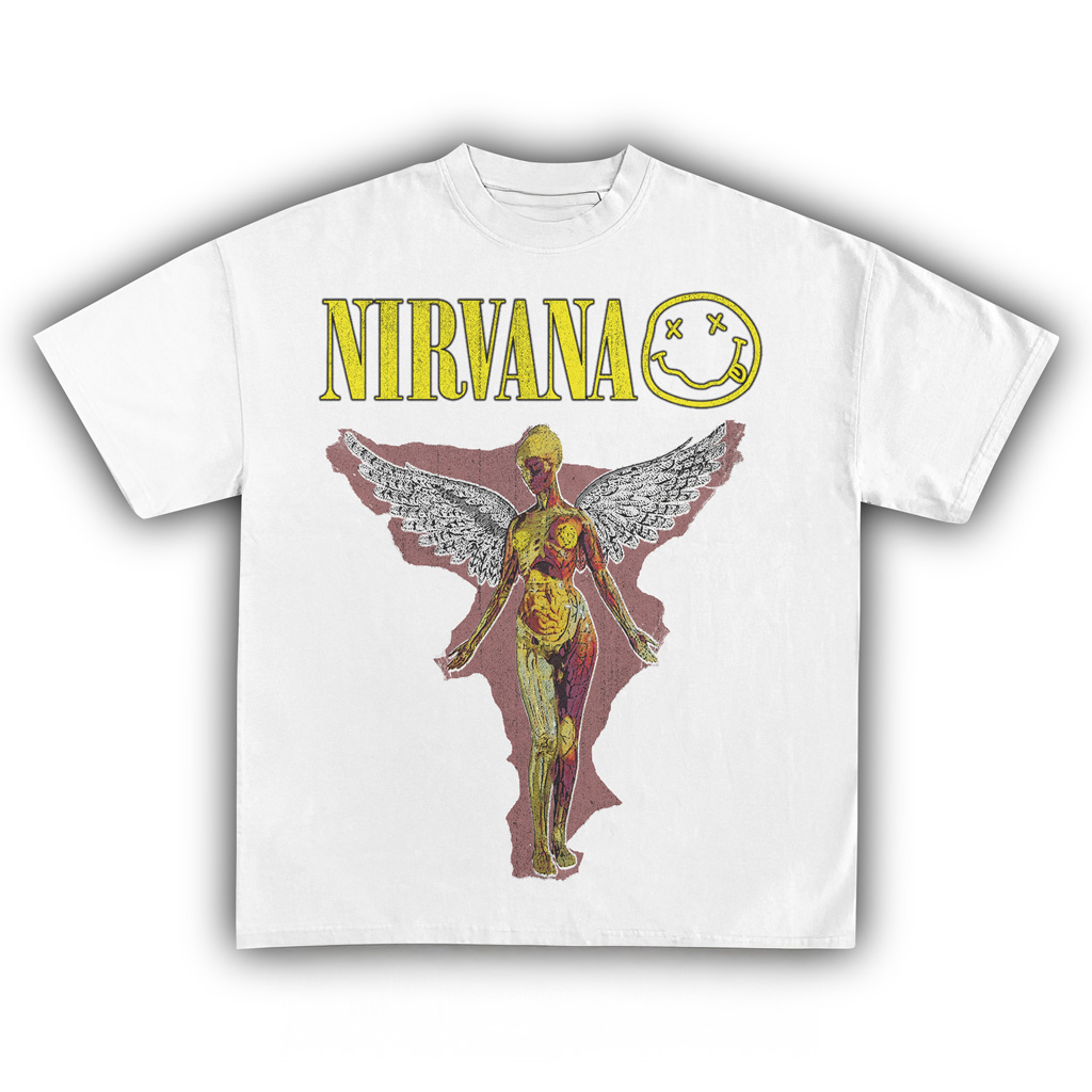 Nirvana Vintage White Shirt Nirvana Merch Best Gifts For Music Lovers Nirvana Vintage White Shirt Nirvana Merch Best Gifts For Music Lovers
