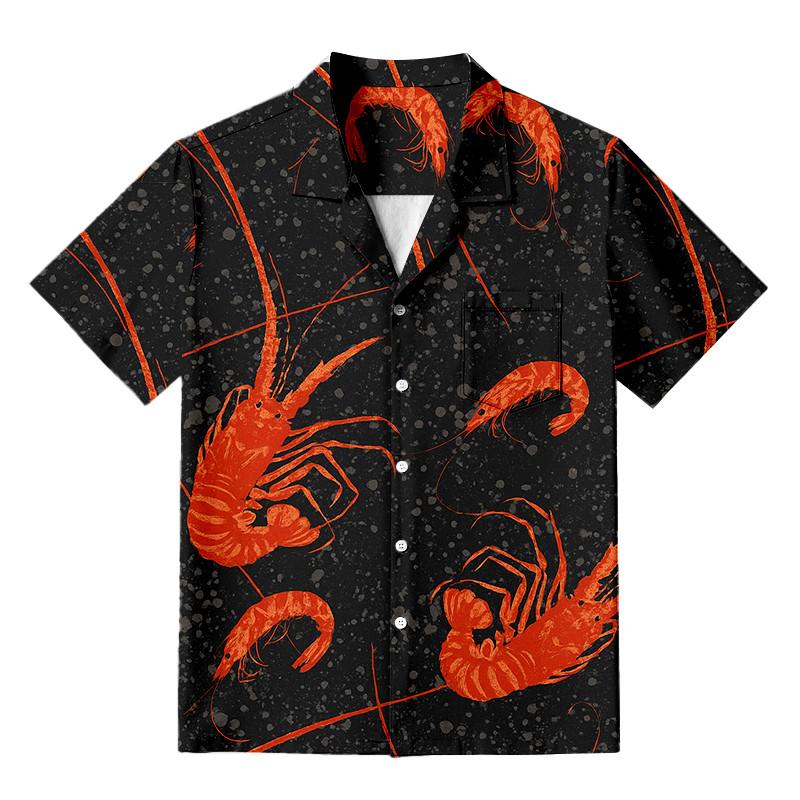 Nishiki Shrimp Hawaiian Shirt Animal Themed Vintage Shirt Gifts For Lobster Lovers