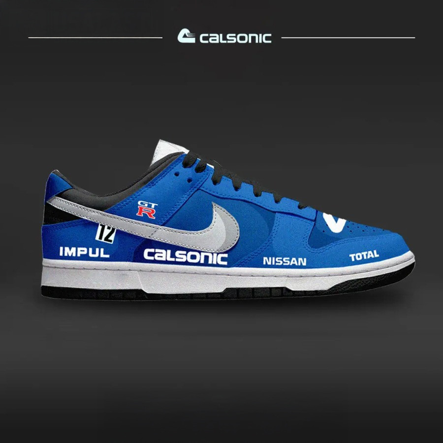 Nissan Calsonic Livery SB Dunk Low Shoes Birthday Present For Husband
