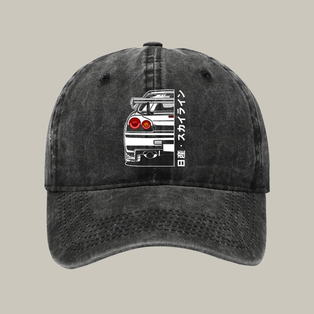 Nissan Skyline Gtr R34 Washed Cap Cool Ball Cap Christmas Presents For Boyfriend