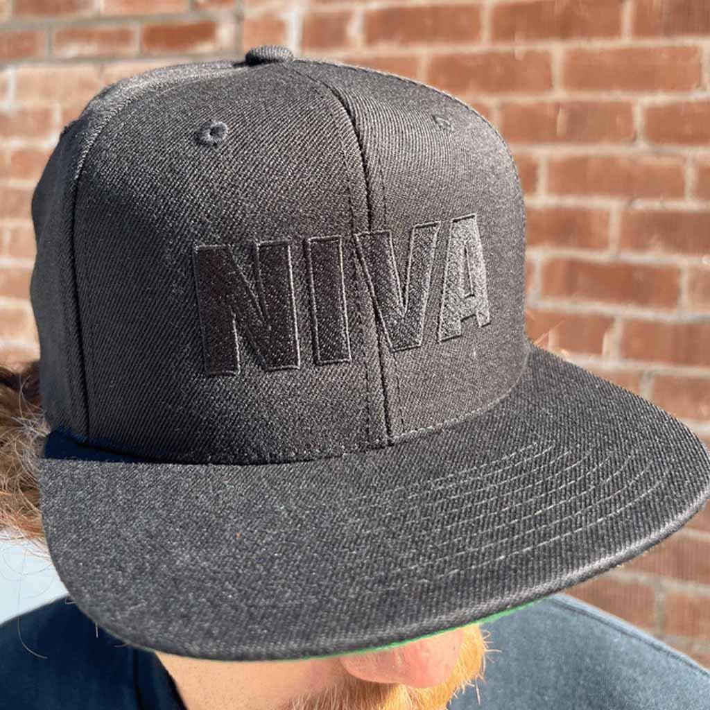 NIVA Merch NIVA Embroidered Black Snapback Hat Birthday Gifts For Dad NIVA Merch NIVA Embroidered Black Snapback Hat Birthday Gifts For Dad