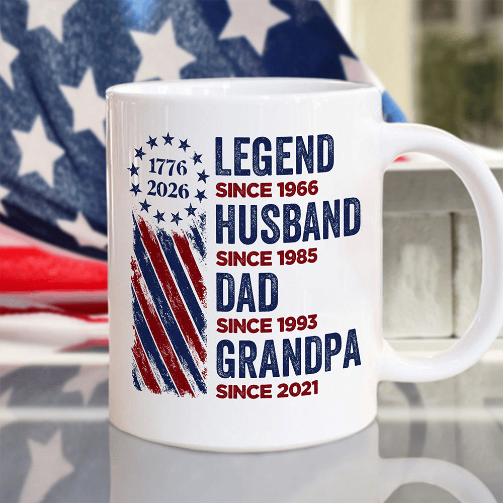 Nlhl Personalized Legend Husband Dad And Grandpa Mug Fourth Of July 1776 2026 Cup