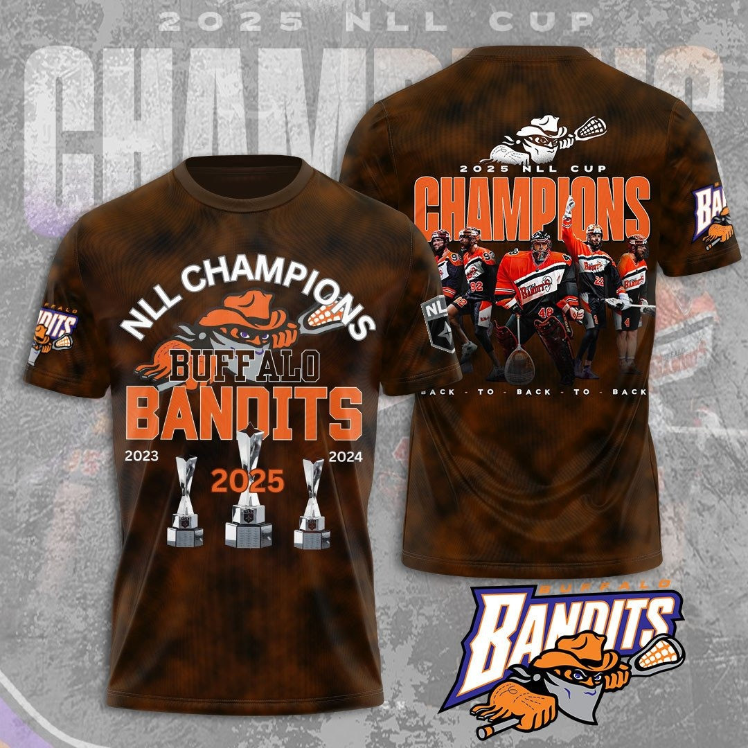 NLL Cup 2025 Champions Buffalo Bandits Hockey T-Shirt Unique Gifts For Hockey Fans