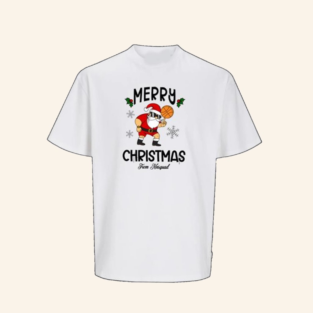 NNSquad Merch NNS Santa White T-Shirt Husband Christmas Gift Ideas