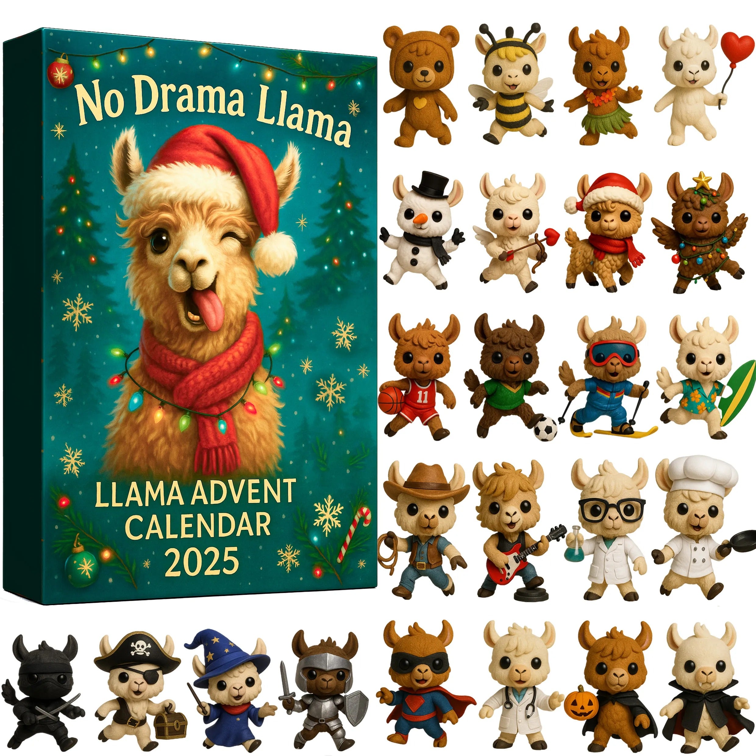 No Drama Llama Advent Calendar 2025 Animal Advent Calendar Christmas Day Countdown Gifts