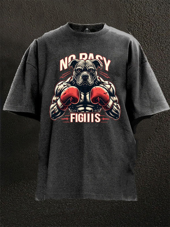 No Easy Fights Bulldog Boxing Gym T-Shirt Motivational Workout Apparel Best Gift For Gym Fighters