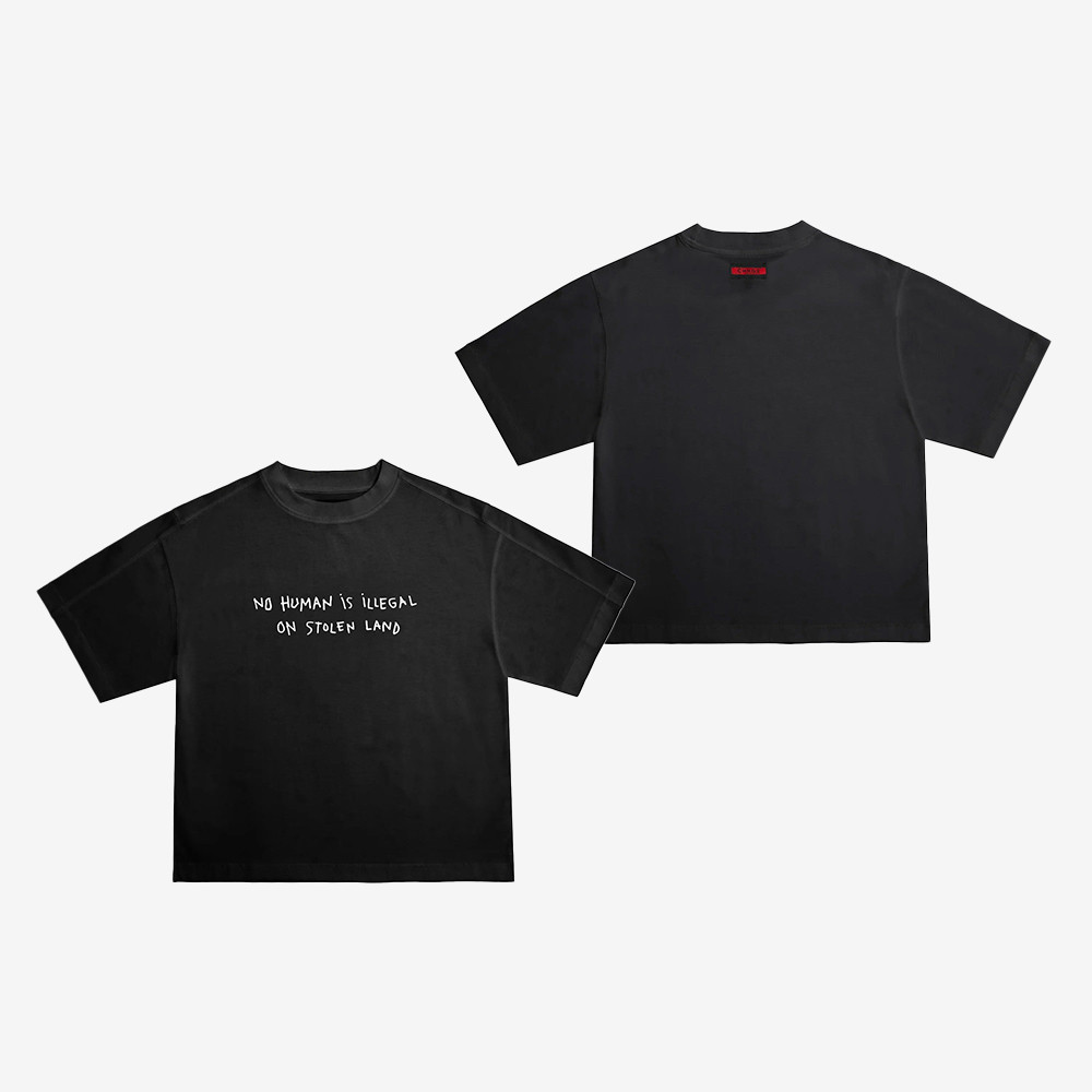 No Human Is Illegal On Stolen Land Crop Top Anti ICE Clothing Gifts For Girlfriend