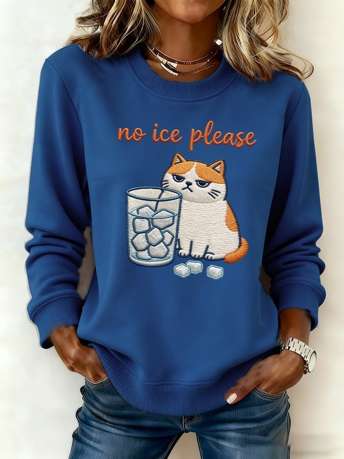 No ICE Please Cat Sweatshirt Women Political Protest Casual Shirt Best Gift Ideas