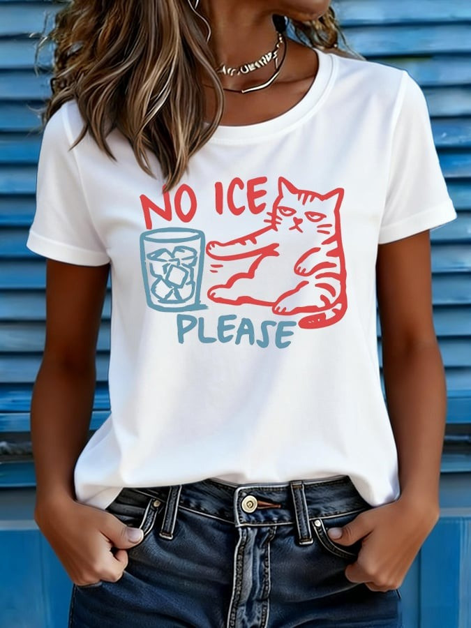 No ICE Please T-Shirt Women Casual Political Protest Shirt Best Gift For Women