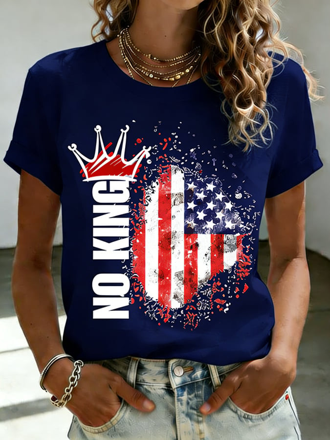No King American Patriot T-Shirt Political Resistance Protest Clothing Gift For Supporters