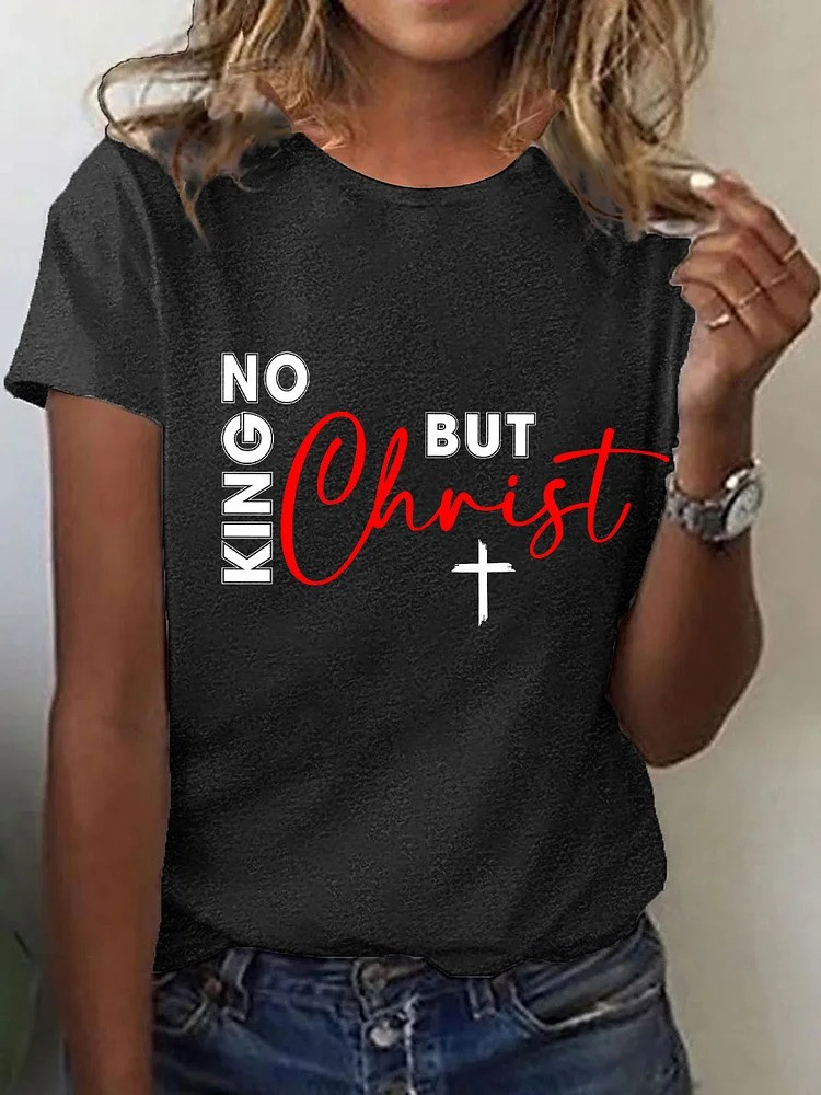 No King But Christ T-Shirt No Kings Merch Faith Gifts For Democrats