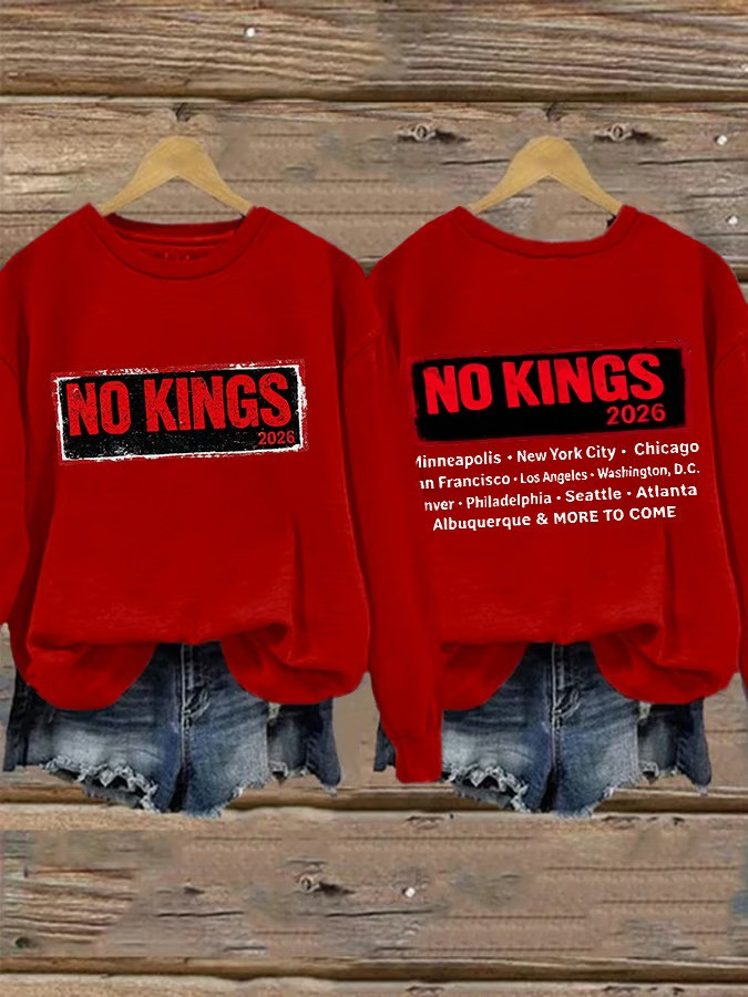 No Kings 2026 Sweatshirt No Kings Protest March Apparel Gifts For Anti MAGA