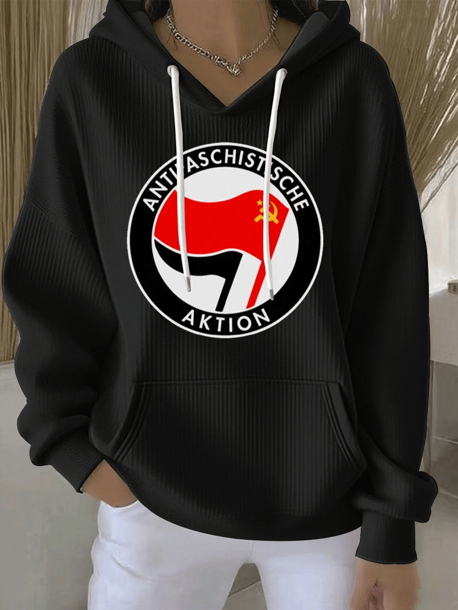 No Kings Antifa Logo Hammer & Sickle Hoodie FDT Gift for Democrats Supporters