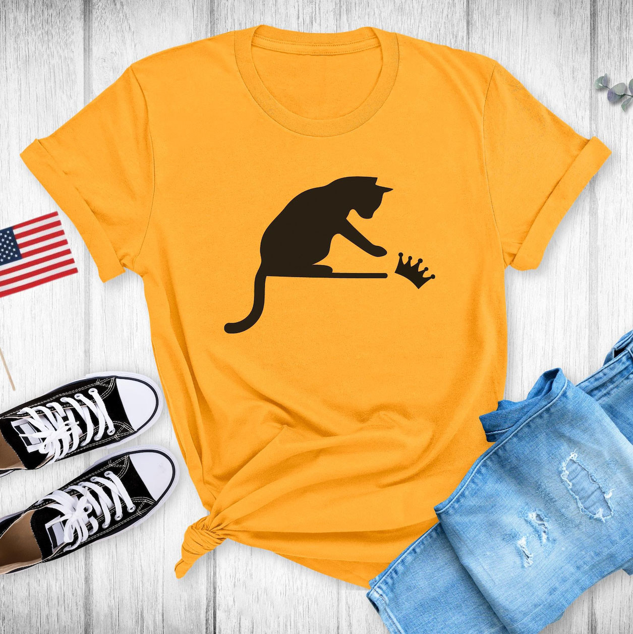 No Kings Cat T-Shirt Funny Anti Trump Clothing Gift Ideas For Cat Lovers Humor