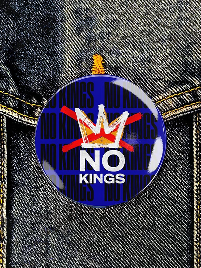 No Kings Crossed Crown Pin 86 47 Anti Trump Merch No Kings Protest March Pins Patriotic Gifts