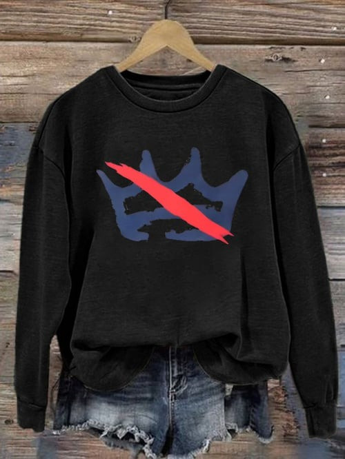 No Kings Crown Brushstroke Sweatshirt Political Protest Humor Clothes Gifts For Friends