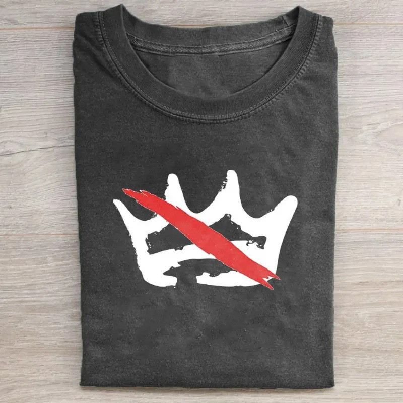 No Kings Crown Slash T-Shirt Anti Trump Protest Tee Gift For Supporters