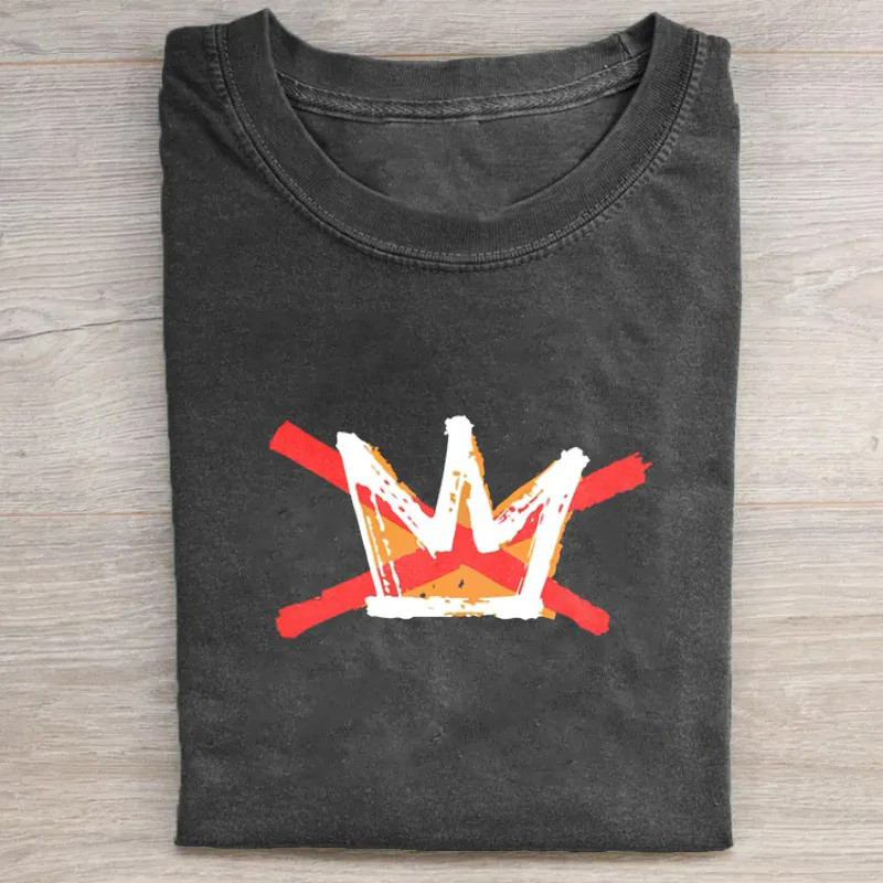 No Kings Crown T-Shirt Anti Trump Protest Graphic Tee Gift For Activists