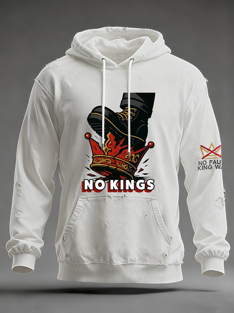 No Kings Crush Crown Hoodie No Faux King Way Hoodie Anti Trump Merch Gifts For Democrats
