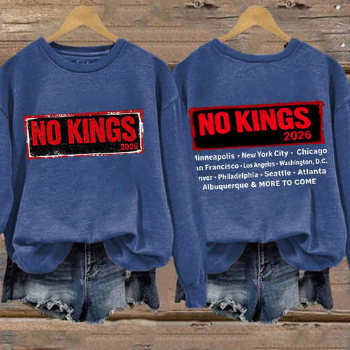 No Kings FDT Sweatshirt Funny 45 47 Anti MAGA Abolish ICE Clothing Present For Wife