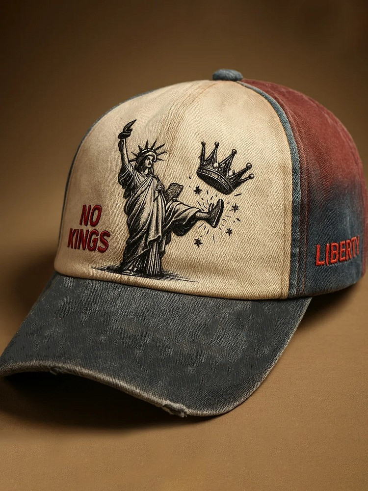 No Kings Hat Liberty Of Statue Kicks Crown Baseball Cap Anti Fascist Merch Anti Trump Gifts