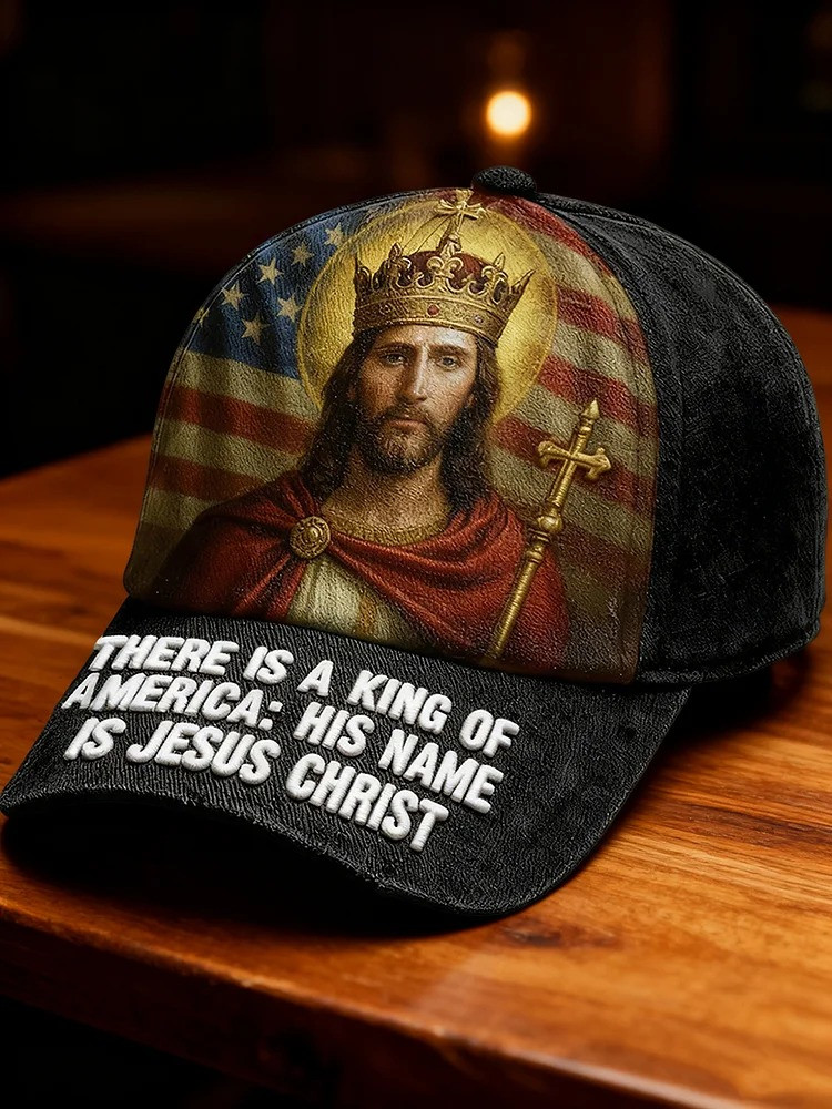 No Kings Hat There Is King Of America His Name Is Jesus Christ Faith Merch Gifts