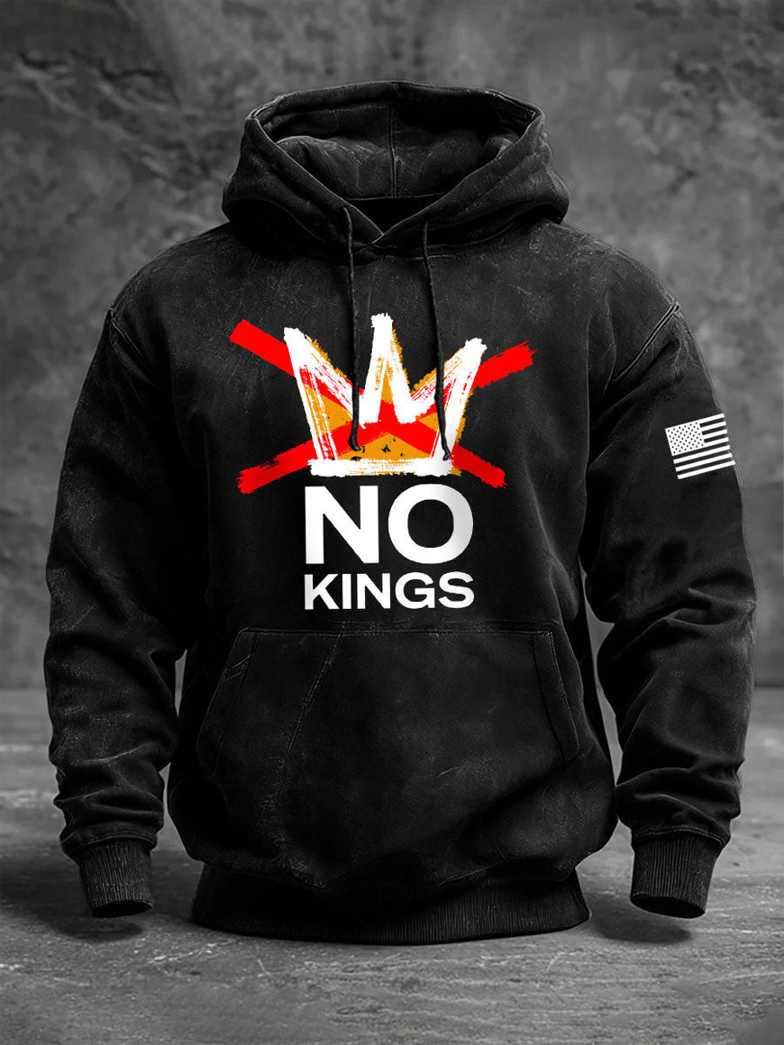 No Kings Hoodie American Flag Anti Fascism Clothing Unique Gifts For Him