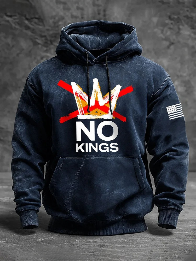 No Kings Hoodie American Flag Hoodie No Kings Protest Merch Gifts For Democrats