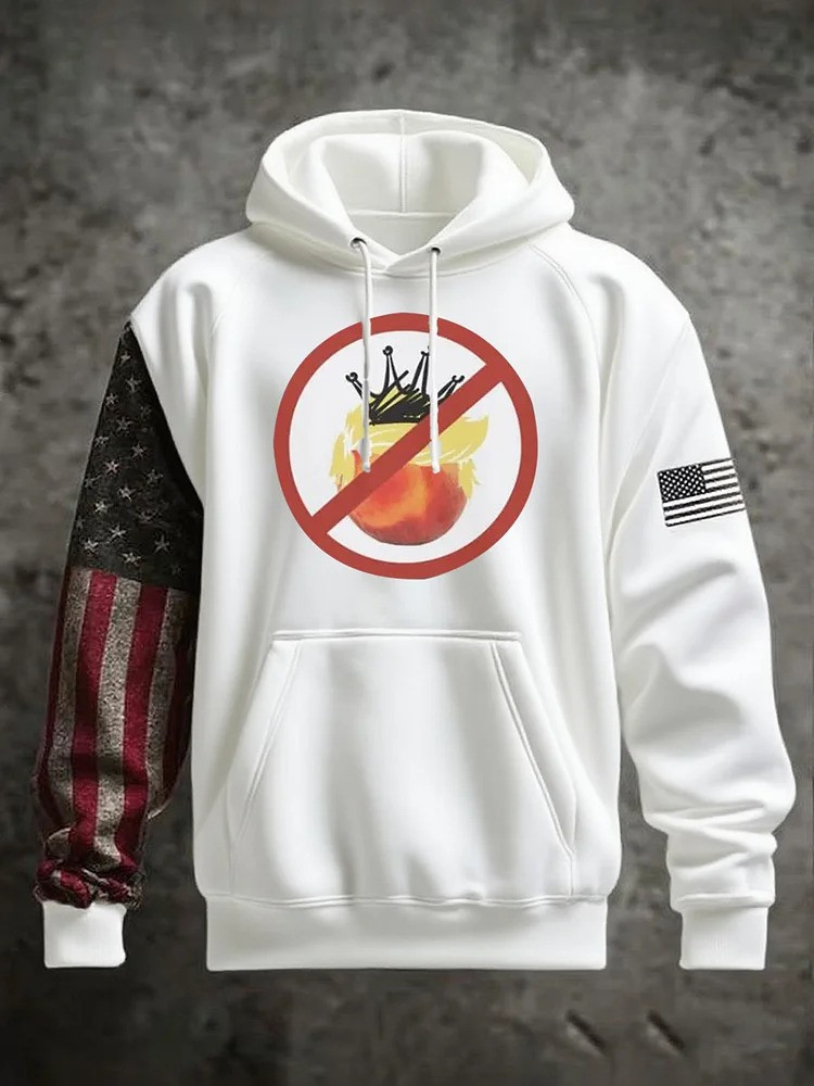 No Kings Hoodie USA Flag Clothing No Kings Protest Merch Anti Trump Gifts