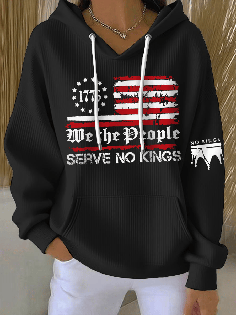 No Kings Hoodie We The People Serve No Kings Hoodie Democracy Merch Gift for Supporters