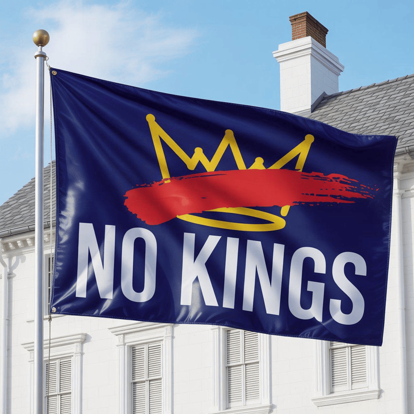 No Kings House Flag Anti Trump Resist Flag Political Activist Home Decor
