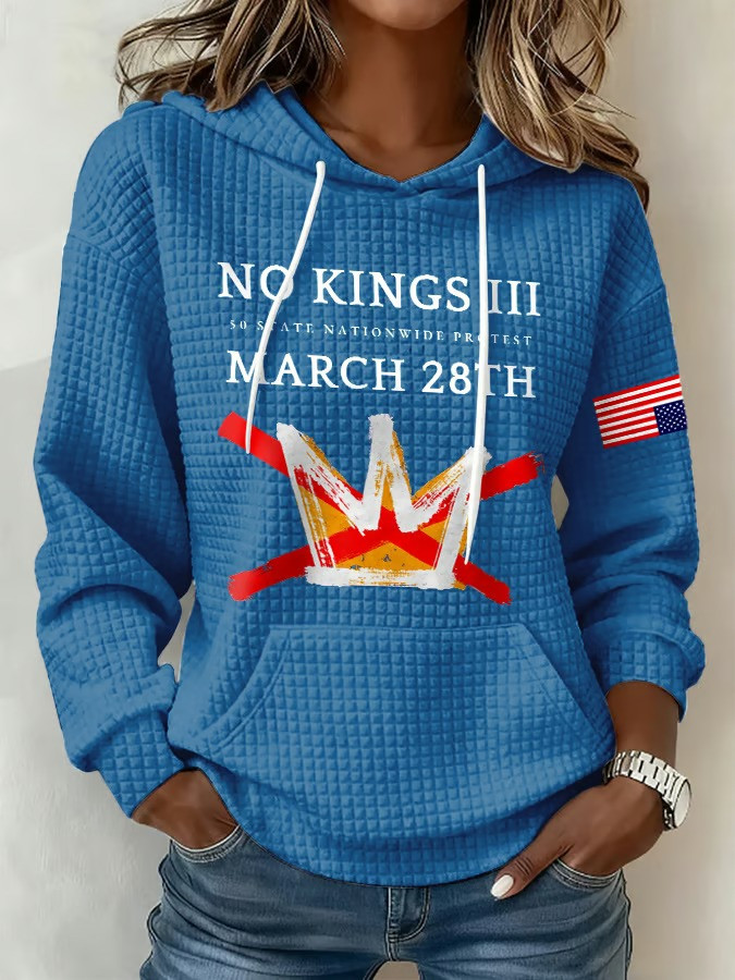No Kings III March 28th Nationwide Protest Hoodie Political Statement Apparel Best Gift For Activists