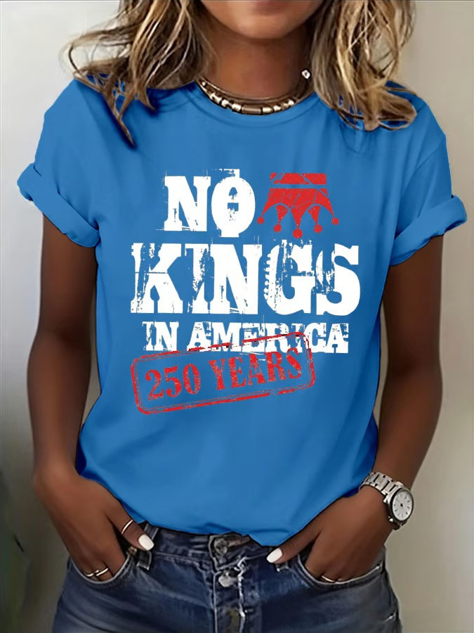 No Kings In America 250 Years Graphic T-Shirt 250th Anniversary Protest Shirt Best Gift For Supporters