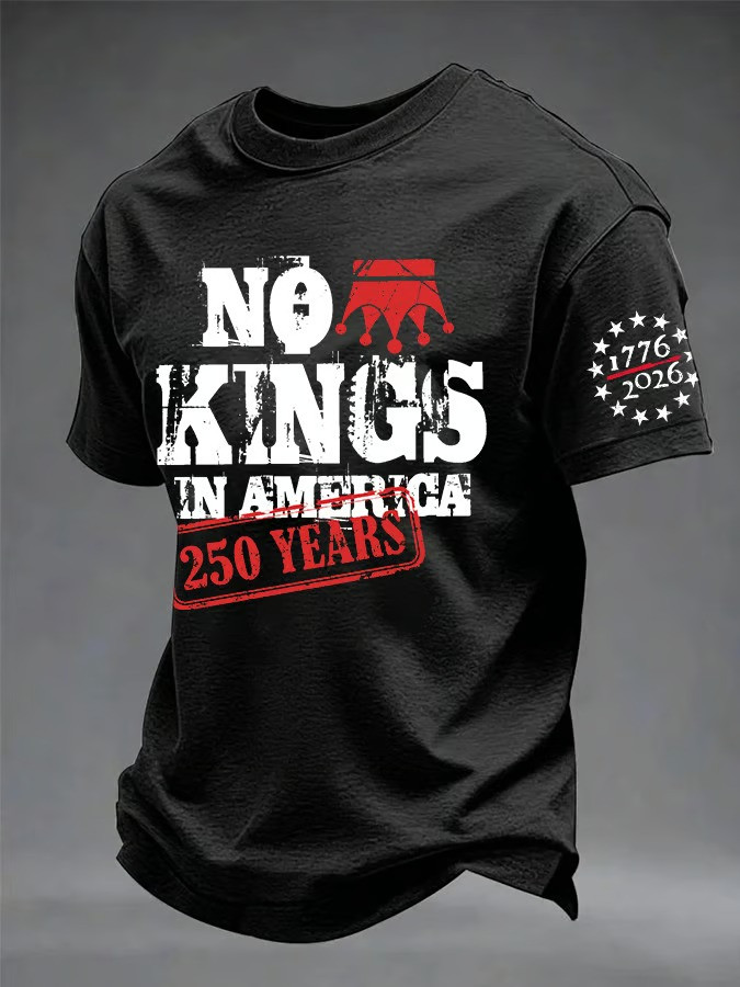 No Kings In America 250 Years T-Shirt Patriotic Protest Clothing Best Gift For Democracy Supporters