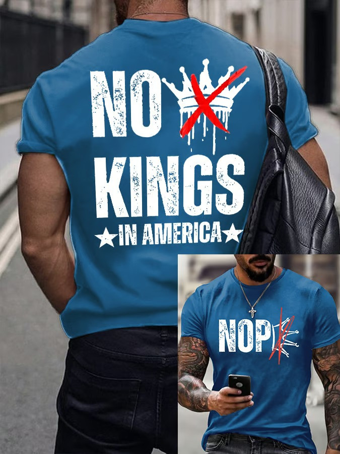 No Kings In America Back Graphic T-Shirt Protest Clothing Resistance Shirt Best Gift For Supporters