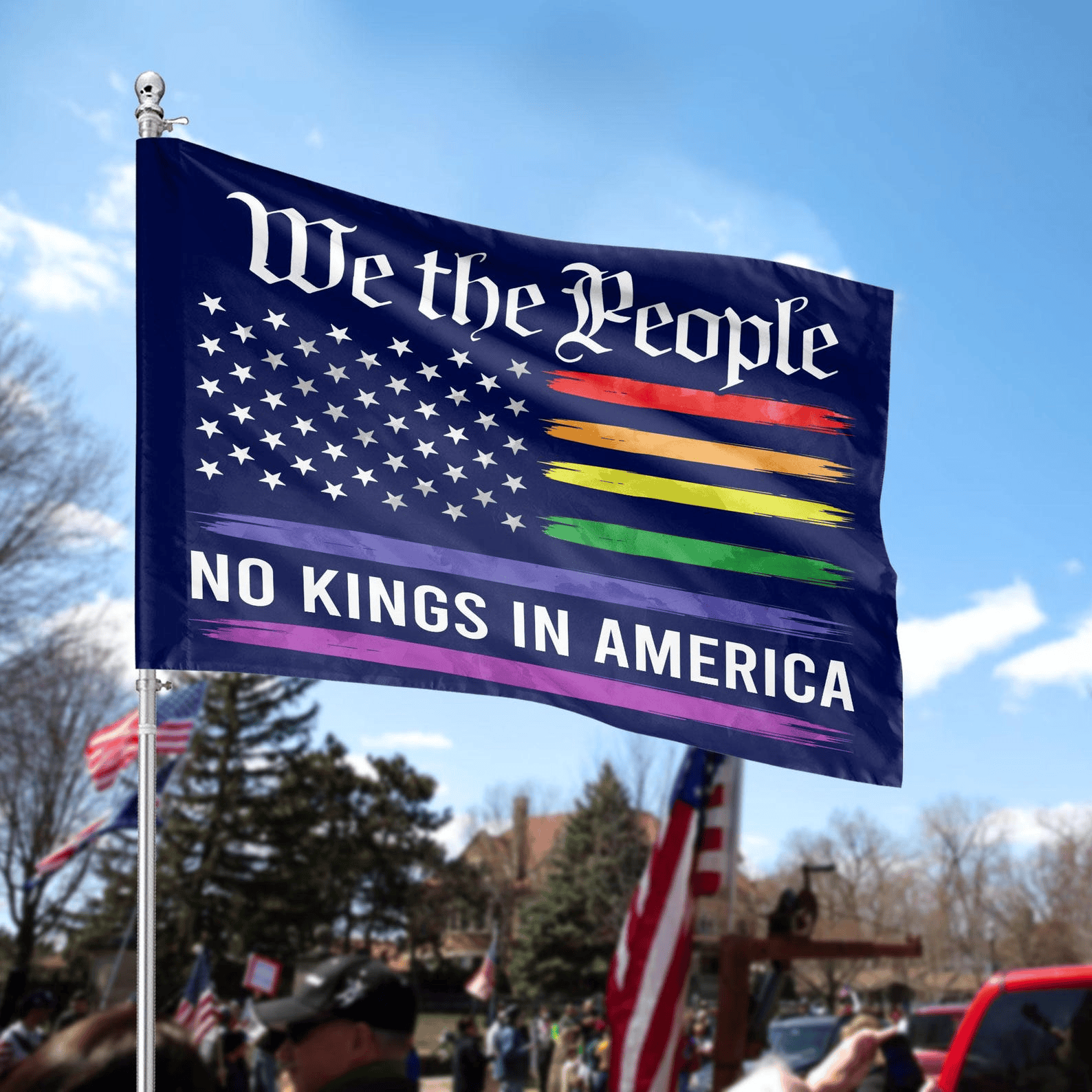 No Kings In America House Flag Anti Trump Home Decoration Gift for Democrats