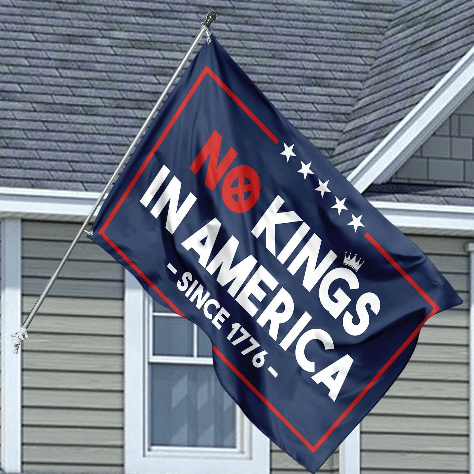 No Kings In America House Flag Protect Democracy House Garden Flag