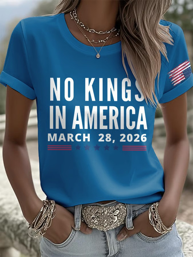 No Kings In America March 28 2026 T-Shirt Protest Clothing Political Graphic Tee Best Gift For Activists