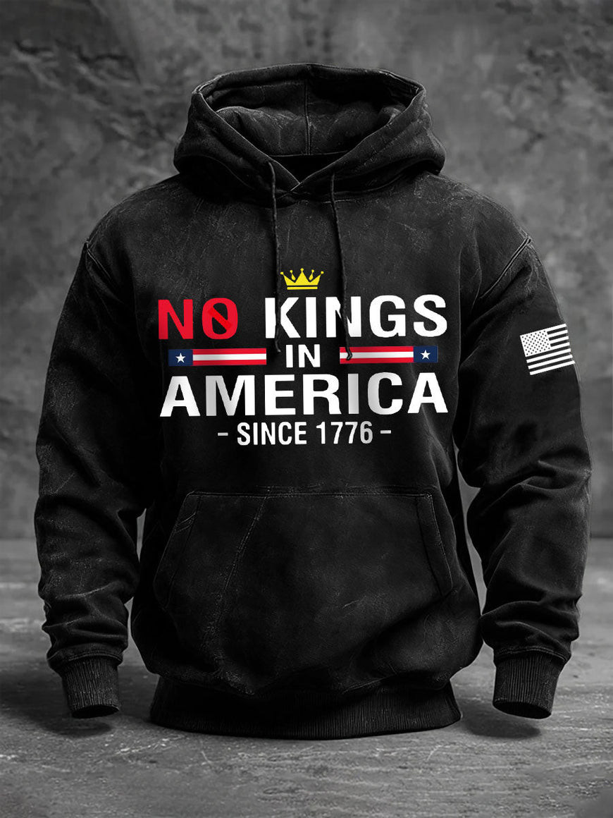 No Kings In America Since 1776 Hoodie American Flag Anti MAGA Clothing Freedom Movement Gifts