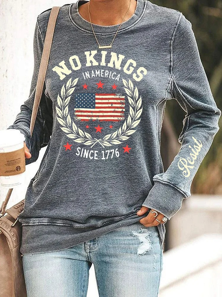 No Kings In America Since 1776 Sweatshirt Portland Frog Resist Merch Anti Trump Gifts