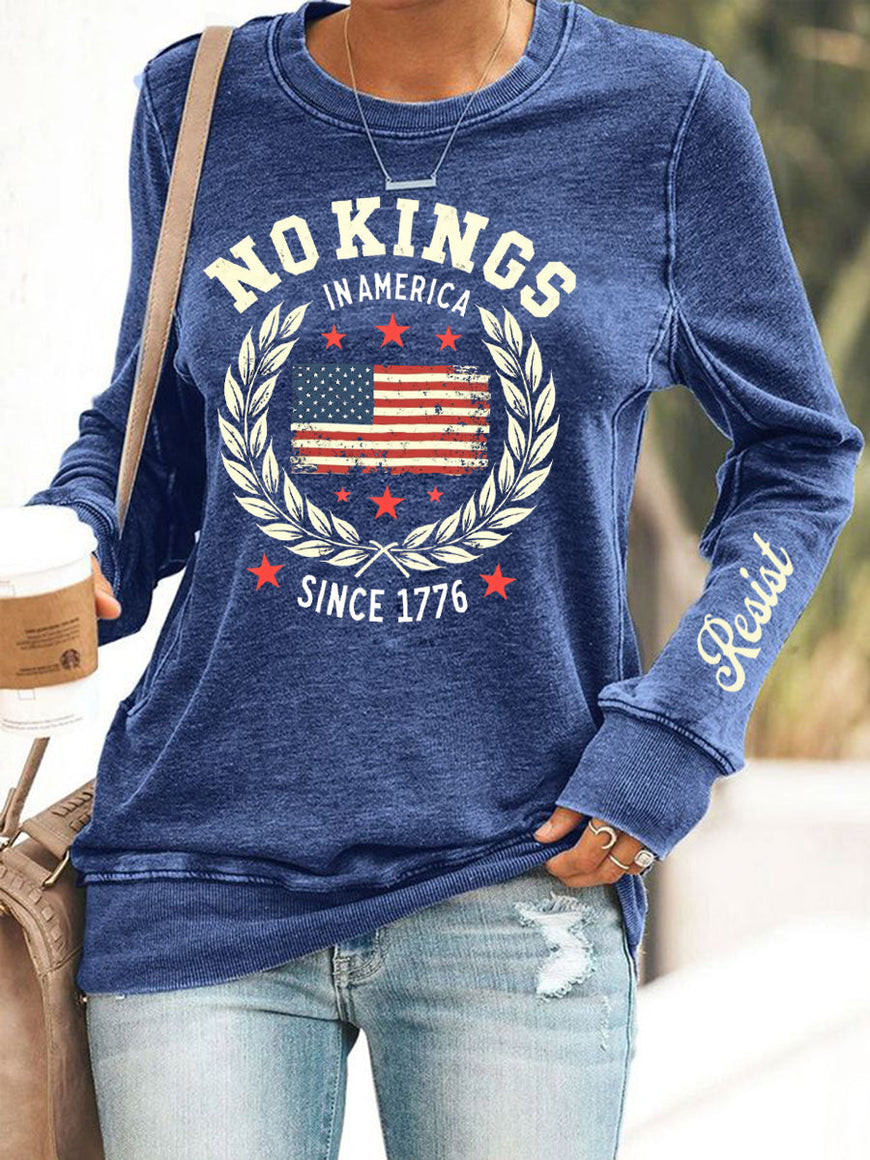 No Kings In America Since 1776 Sweatshirt Resist Anti Fascism Clothing Gifts Ideas For Her